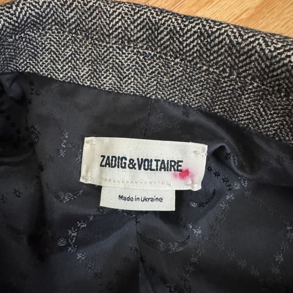 Zadig & Voltaire Victor Lurex Blazer Jacket Size 36 - Picture 7 of 11